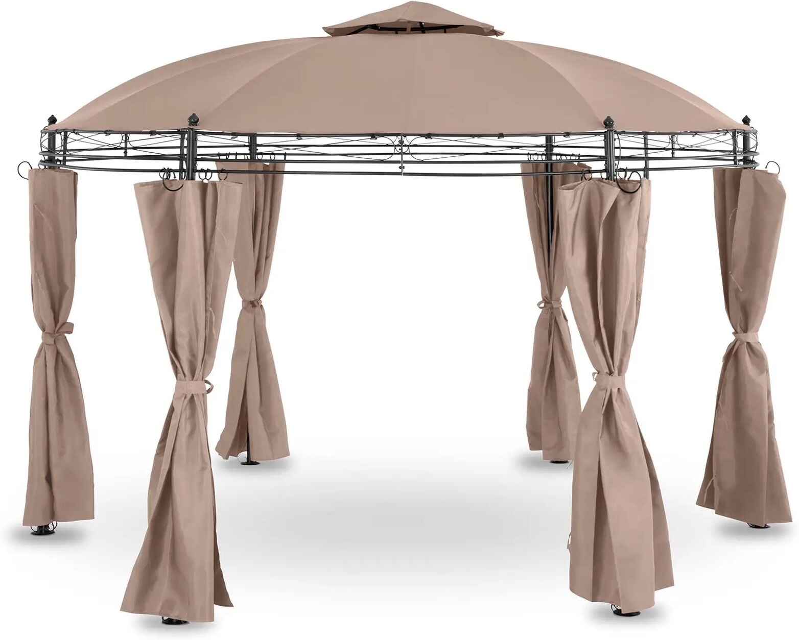 uniprodo gazebo da giardino - Ø 3,50 m - 180 g/m² - beige uni_pergola_3.5tr_u