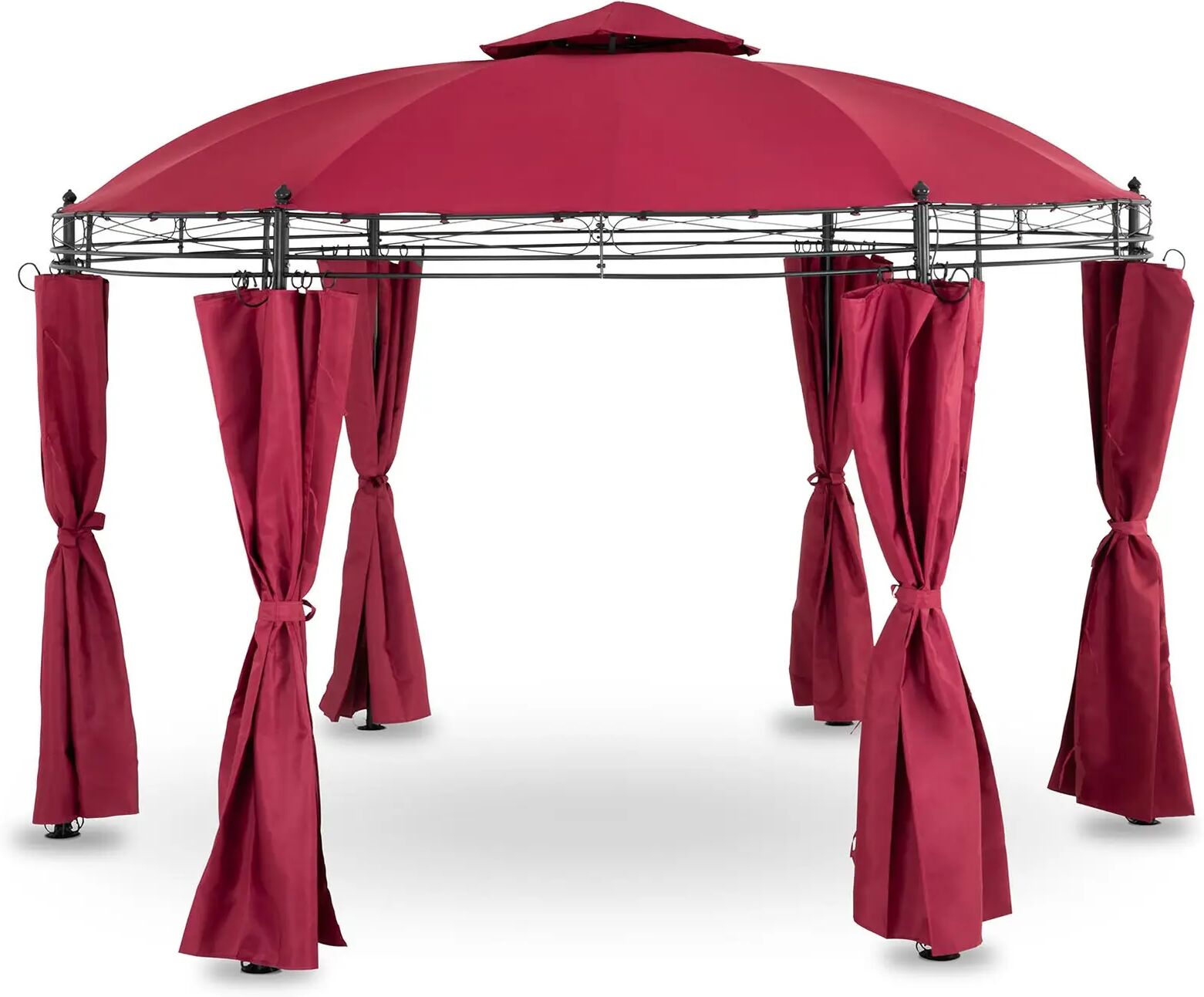 Uniprodo Gazebo da giardino rotondo - 3,5 m - 180 g/m² - vinaccia UNI_PERGOLA_3.5RR