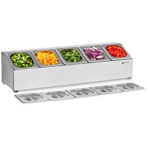 Royal Catering Espositore GN in acciaio inox - inclusi 5 contenitori GN 1/6 con coperchio RCPN 5