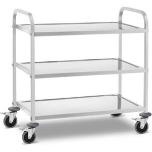 Royal Catering Carrello di servizio in acciaio inox - 3 ripiani - fino a 355 kg RCSW 3B