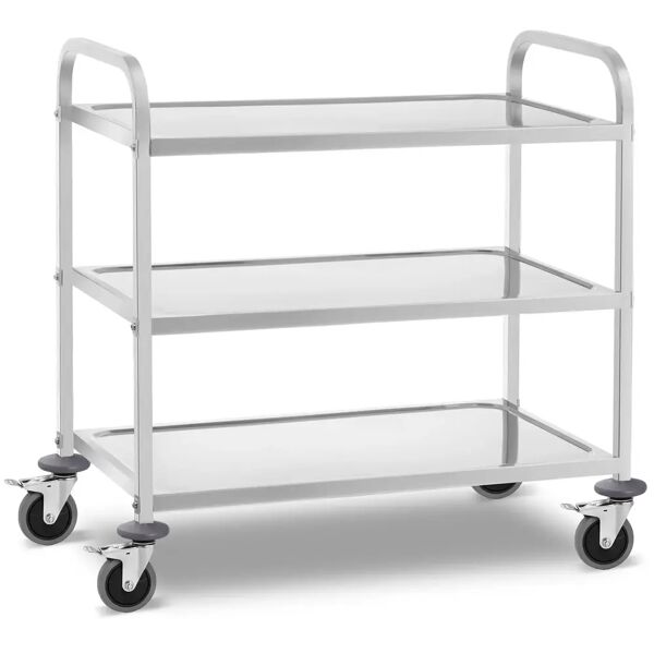 royal catering carrello di servizio in acciaio inox - 3 ripiani - fino a 355 kg rcsw 3b