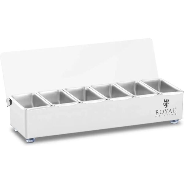 royal catering contenitore portacondimenti - acciaio inox - 6 x 0,4 l -  rccbsp 6