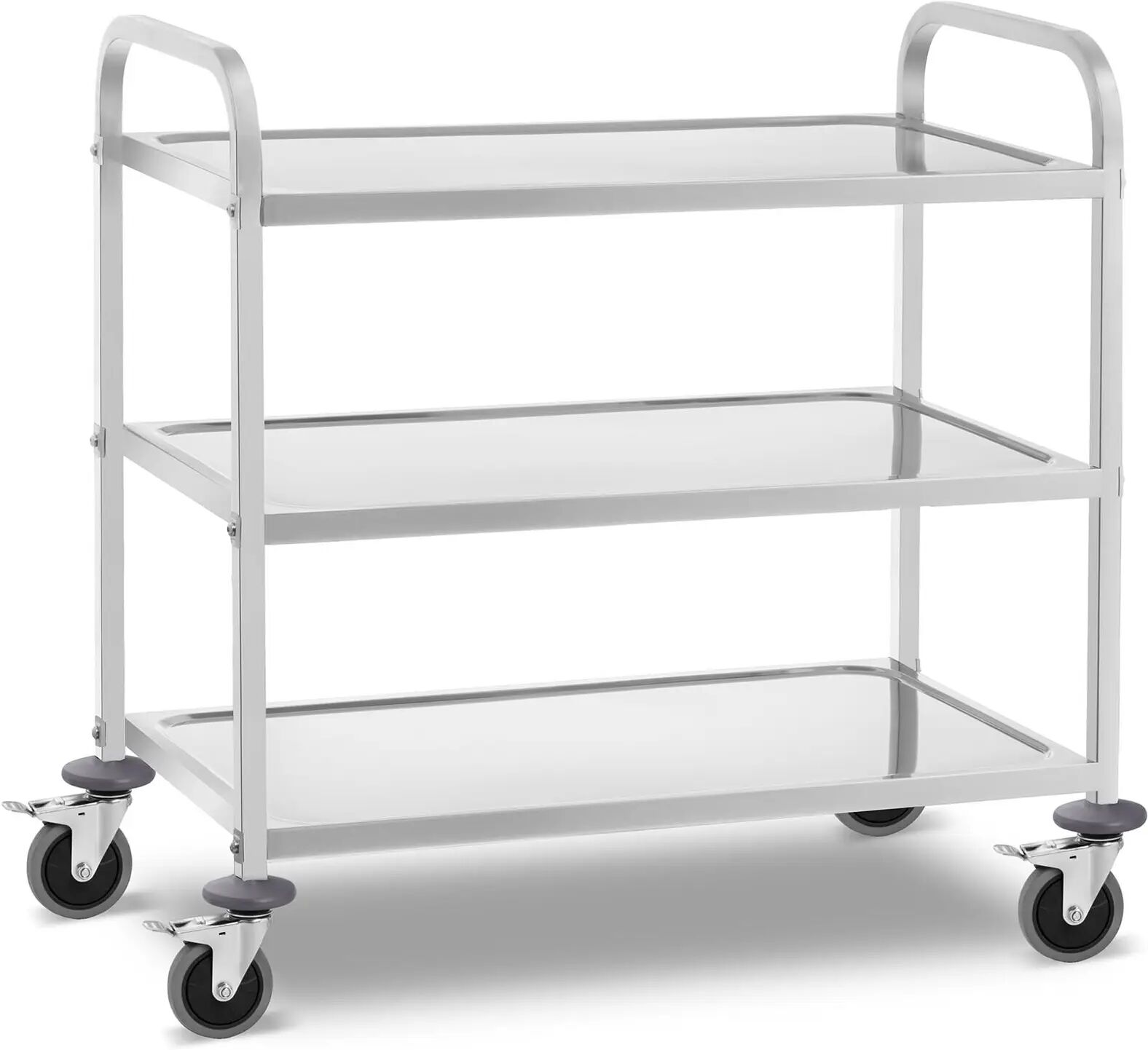 royal catering carrello di servizio in acciaio inox - 3 ripiani - fino a 355 kg rcsw 3b