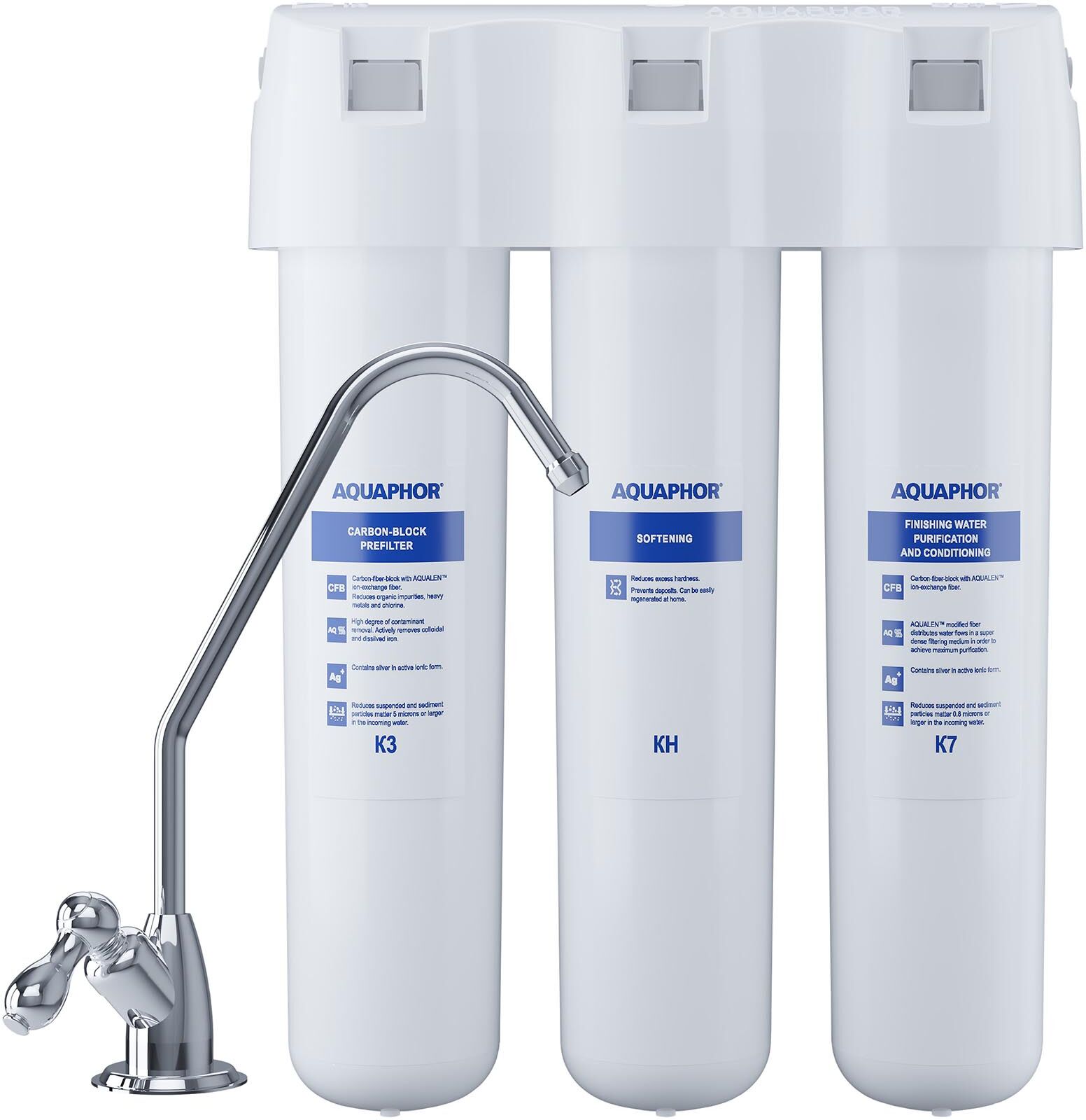 Aquaphor - Depuratore acqua a carboni attivi - Tre fasi - 2 l/min -Rubinetto incluso CRYSTAL H Aquaphor - Depuratore acqua a carboni attivi - Tre fasi - 2 l/min -Rubinetto incluso CRYSTAL H