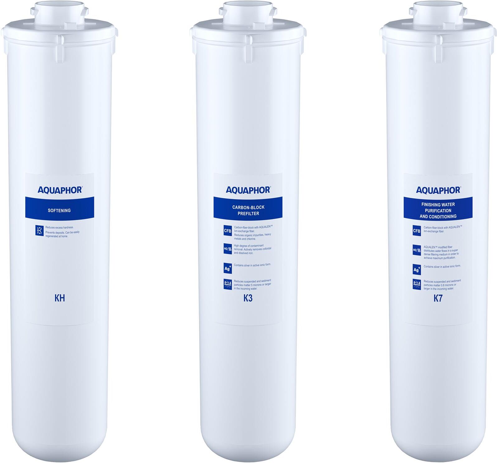 Aquaphor - Filtri a carboni attivi per acqua - SET di ricambio con addolcitore CRYSTAL H FILTERS