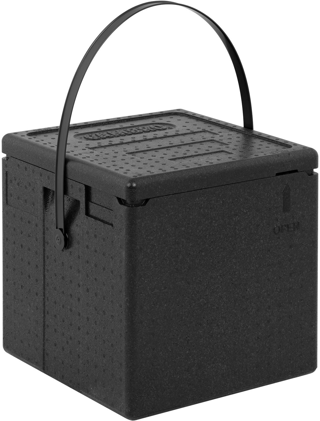 CAMBRO Box termico per alimenti da asporto - Per 8 pizze - Maniglia nera - Inserimento dall’alto EPPZ35330BST110 CAMBRO Box termico per alimenti da asporto - Per 8 pizze - Maniglia nera - Inserimento dall’alto EPPZ35330BST110