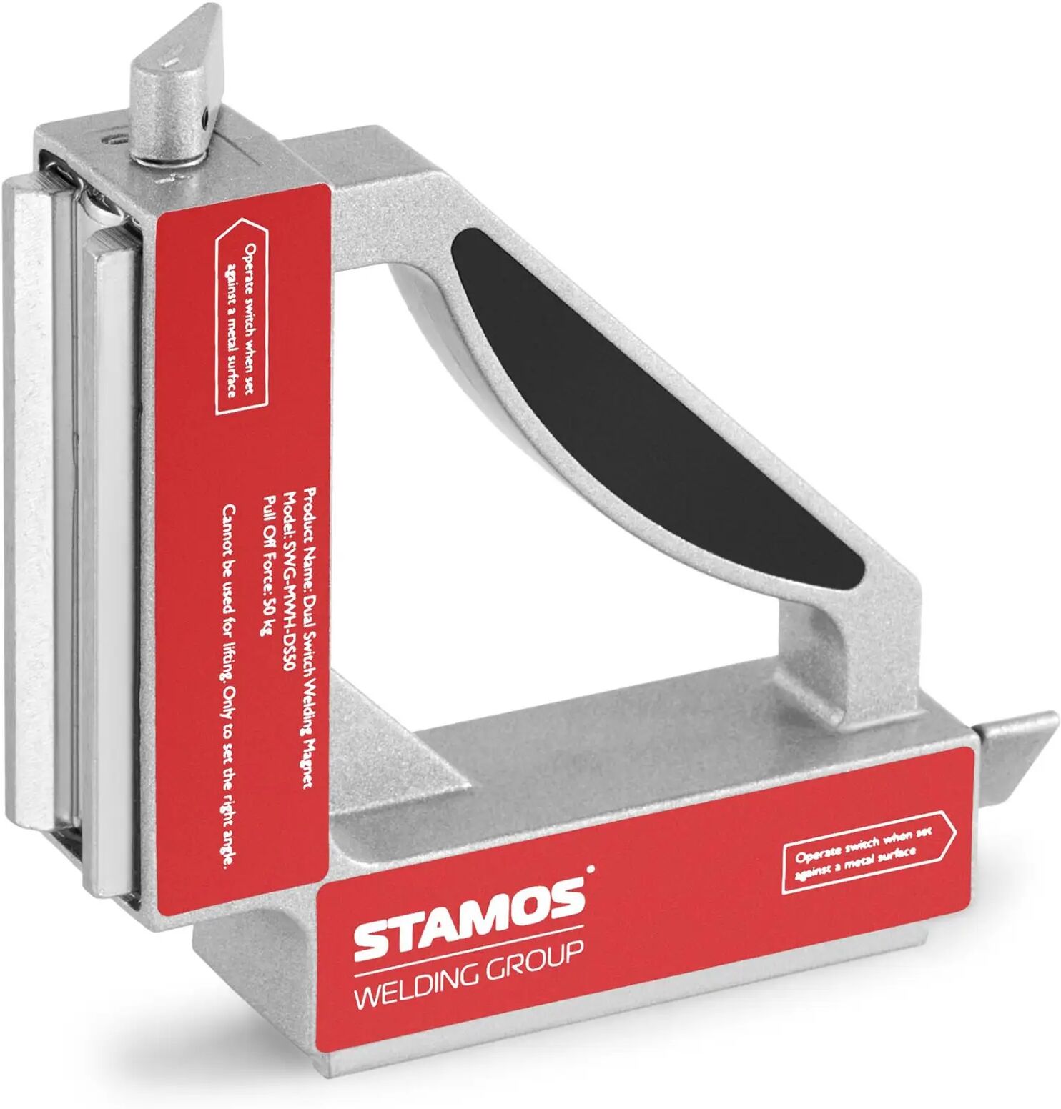 stamos welding group squadra magnetica - 2 interruttori - 90° - 50 kg swg-mwh-ds50