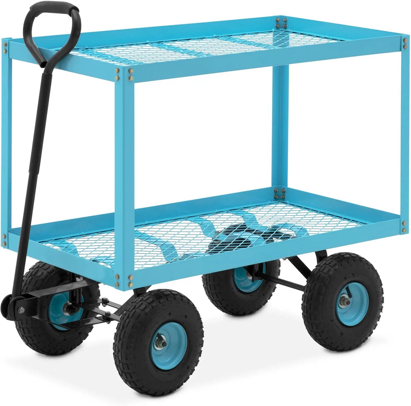 hillvert carrello da giardino - 150 kg - 2 griglie ht-twin-150