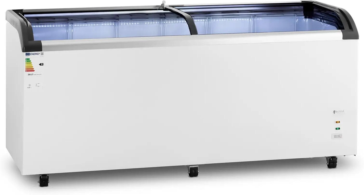 Royal Catering Congelatore a pozzetto - 545 L - Porte in vetro RCFZ-545G