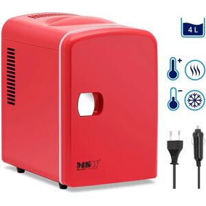 MSW Mini frigo 12 V / 230 V - 2 in 1 con funzione di mantenimento del calore - 4 L - Rosso -CCW04-R