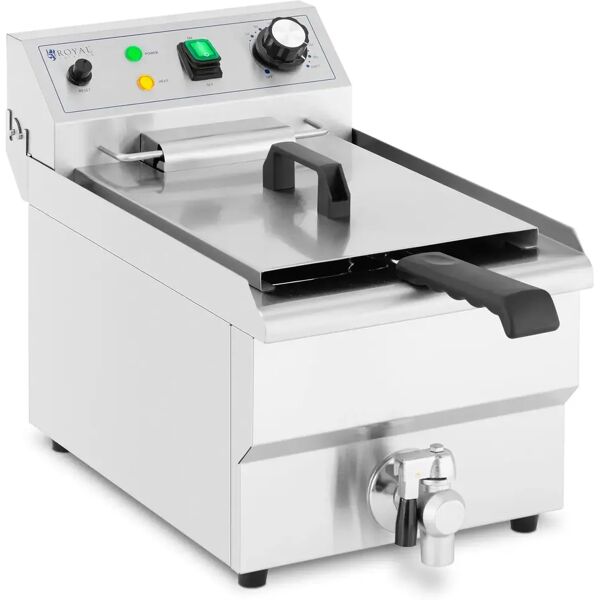 royal catering friggitrice professionale elettrica da banco - 9 l - 3000 w - rubinetto di scarico - zona fredda rcpsf 9eth