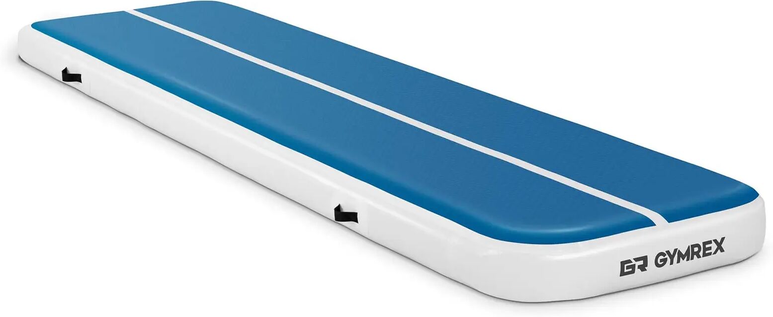 Gymrex Tappeto da ginnastica gonfiabile - Airtrack - 400 x 100 x 20 cm - 200 kg - blu/bianco GR-ATM5