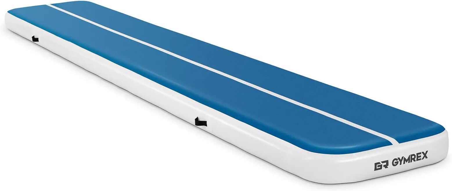 Gymrex Tappeto da ginnastica gonfiabile - Airtrack - 600 x 100 x 20 cm - 300 kg - blu/bianco GR-ATM7