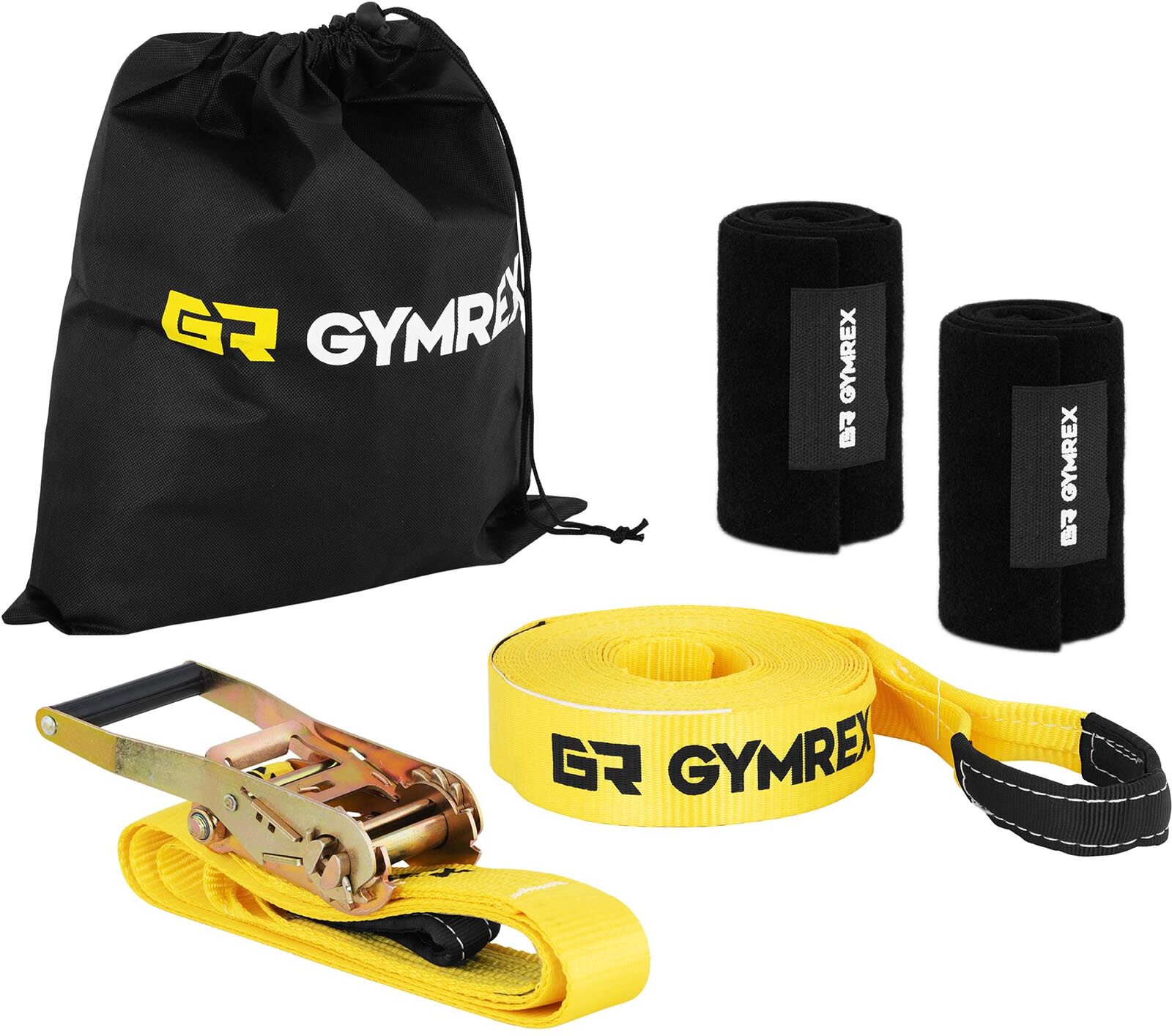 Gymrex Slack line - 13 m - Blocco - Protezione albero GR-SL15 Gymrex Slack line - 13 m - Blocco - Protezione albero GR-SL15