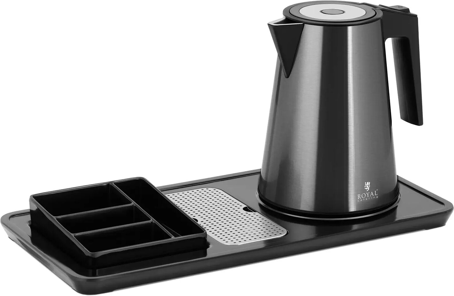 royal catering bollitore elettrico - stazione tè e caffè - 1,2 l - 1.800 w - nero -  rc-hks03