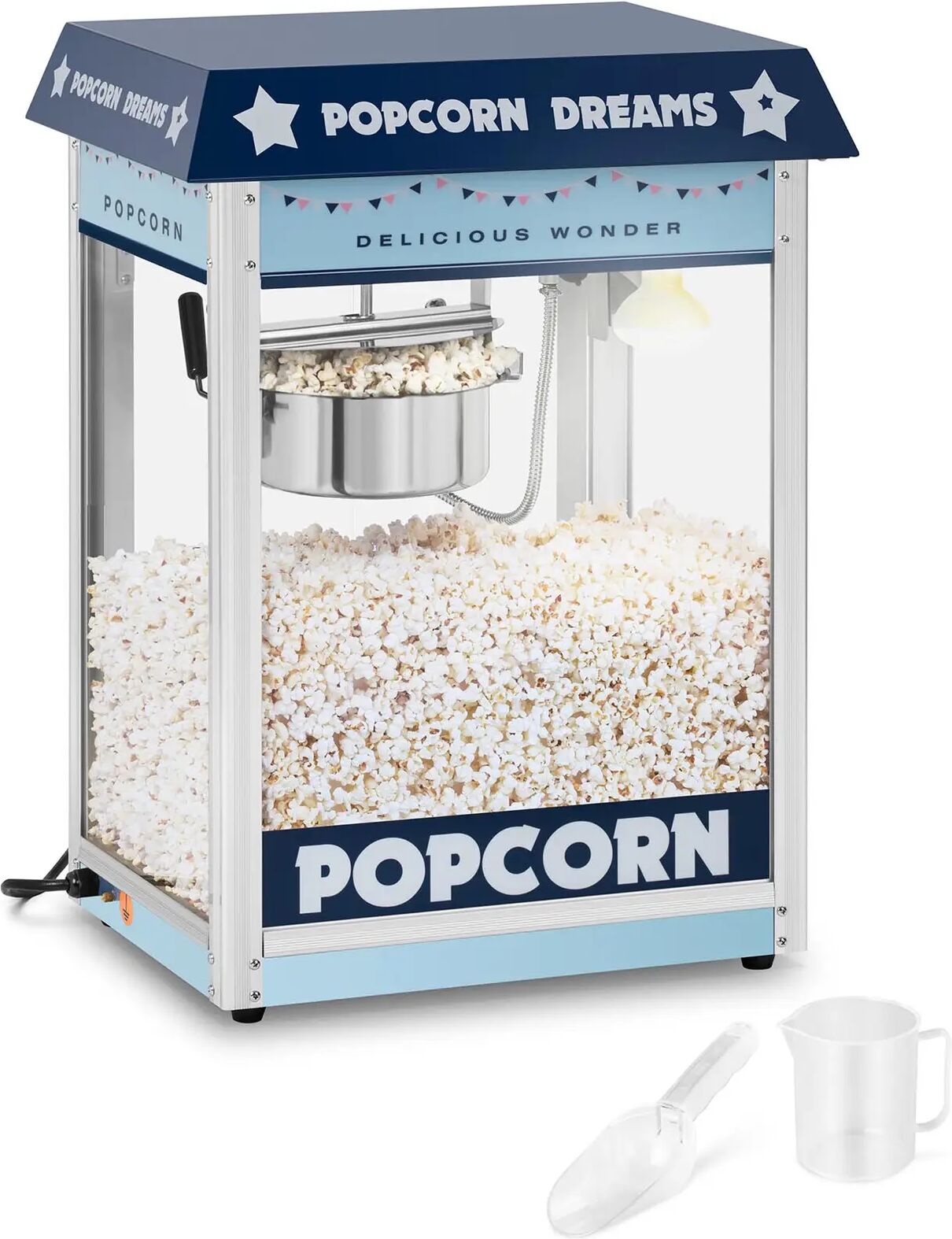 royal catering macchina per pop corn professionale - blu rcps-bb1