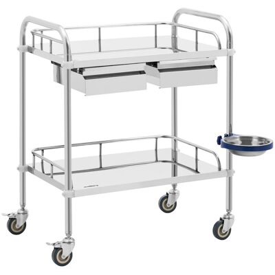 Steinberg Carrello da laboratorio - Acciaio inox - 2 ripiani da 55 x 37 x 13 cm - 2 cassetti - 20 kg SBS-LF-136 Steinberg Carrello da laboratorio - Acciaio inox - 2 ripiani da 55 x 37 x 13 cm - 2 cassetti - 20 kg SBS-LF-136