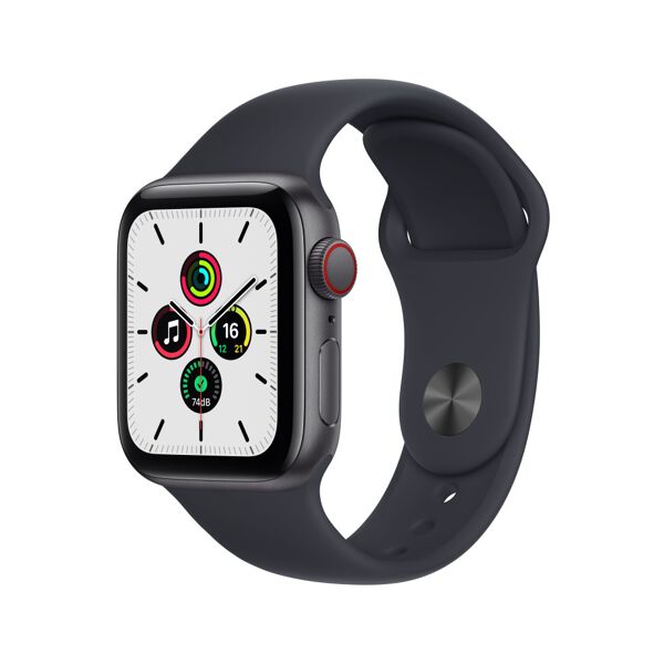 apple watch se gps cassa in alluminio grigio siderale con cinturino sport mezzanotte 40mm