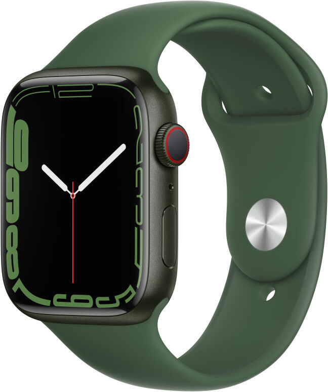 Apple Watch Serie 7 GPS + Cellular Cassa in Allumino Verde con Cinturino Sport Trifoglio 41mm