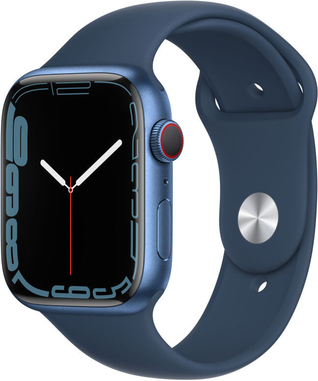 Apple Watch Serie 7 GPS + Cellular Cassa in Allumino Blu con Cinturino Sport Blu Abisso 41mm