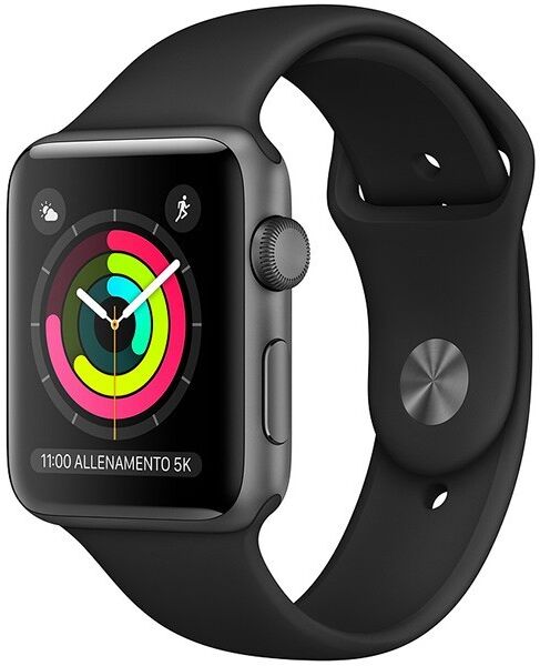 Apple Watch Series 3 Gps + Cellular Cassa In Alluminio Grigio Siderale Con Cinturino Sport Nero (38 Mm)