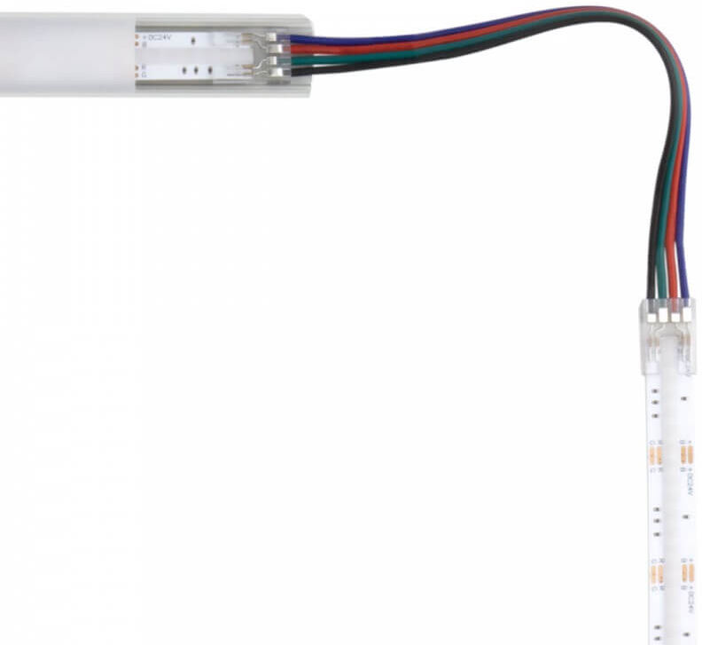 LEDDIRETTO Connettore Angolare per strisce LED RGB COB da 10mm - CF 2PZ