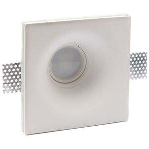 LEDDIRETTO Portafaretto GU10 e MR16 in Gesso Pitturabile Quadrato Ø135x135 mm