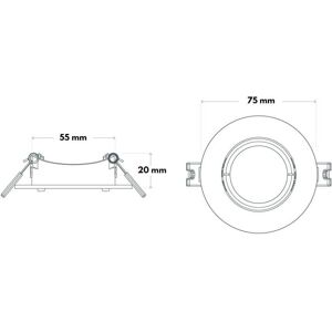 LEDDIRETTO Portafaretto spot GU10 e MR16 Orientabile Rotondo Foro Ø75 mm - Mod FFT054