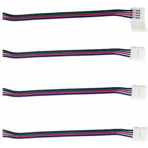 LEDDIRETTO Connettore RGB 4Pin 10mm + cavo 15cm (per strisce LED) - (Conf. 4pz)