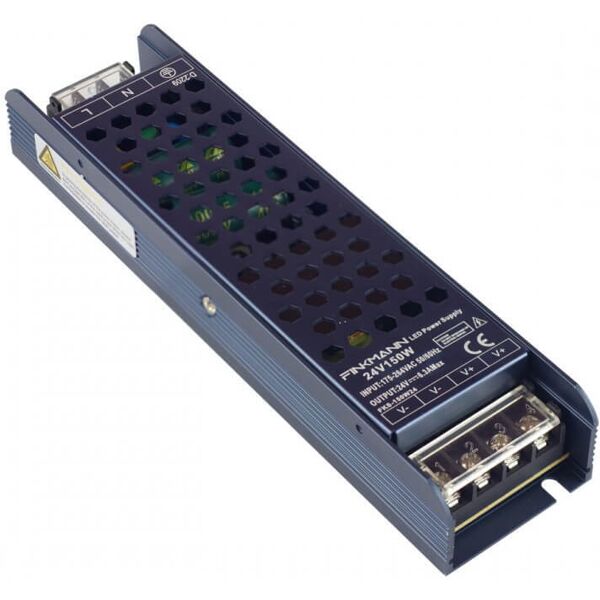 leddiretto alimentatore finkmann 150w 24v, ip20 - serie black switch