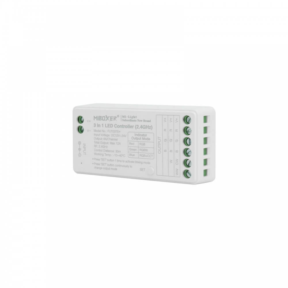 mi-light ricevitore controller rgb/rgbw/rgb+cct, 12/24v, 4-zone, sinc. aut.
