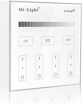 Mi-Light Pannello Full Touch WiFi Dimmer 4-Zone, base magnetica - White