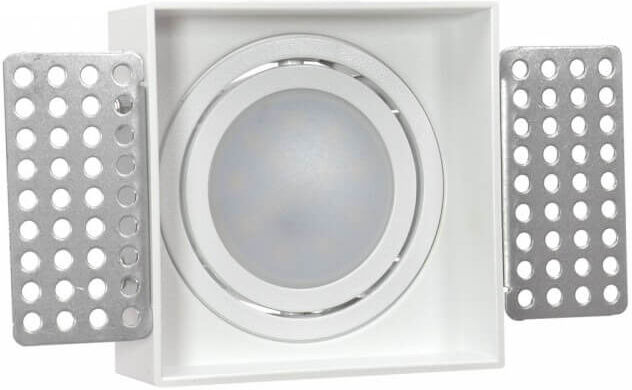 LEDDIRETTO Portafaretto Incasso GU10 Quadrato Orientabile 80x80mm - Bianco