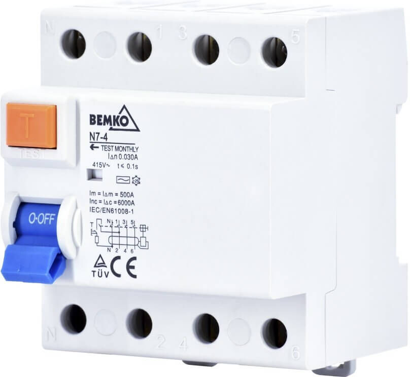 Bemko Interruttore Differenziale 4P - 40A - 30mA  - Tipo AC