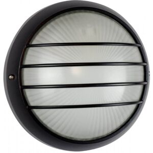 LEDDIRETTO Plafoniera da Esterno E27 Nera, IP54, Ø258mm