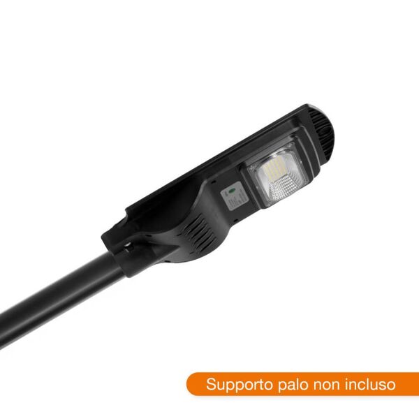 leddiretto armatura stradale solare 30w, 5.000k, luce minima + sensore di mov. aut. 10h led philips lumileds