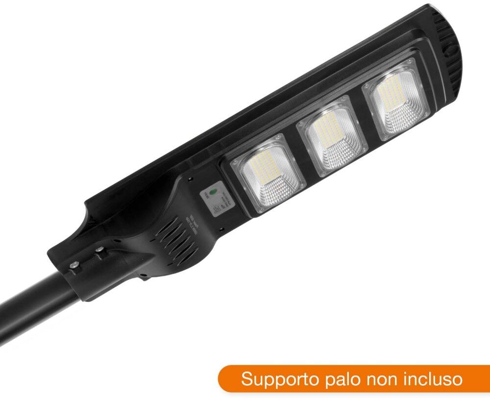 LEDDIRETTO Armatura Stradale Solare 90W, 5.000k, Luce Minima + Sensore di Mov. Aut. 10h LED PHILIPS Lumileds