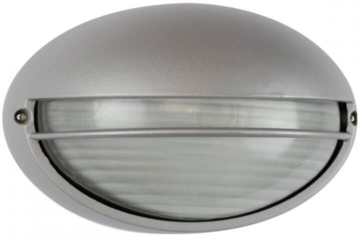 LEDDIRETTO Plafoniera E27 IP54, Grigia, 214x142mm