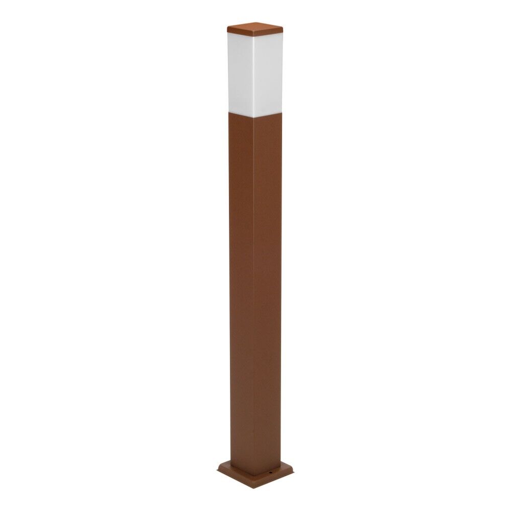 LEDDIRETTO Paletto da Giardino 100cm Acciaio Inox CORTEN  IP54 Squadrato Base E27