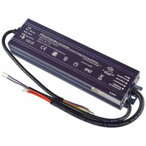 LEDDIRETTO Alimentatore FINKMANN 200W 24V, IP67 Dimmerabile TRIAC, 0/1-10V, 10V PWM - serie Black