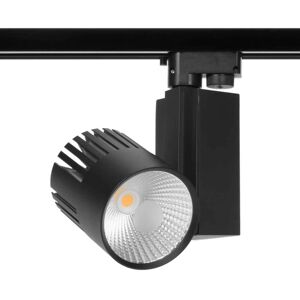 LEDDIRETTO Faretto LED 40W per Binario Monofase, CRI92, 125lm/W, 100° - Nero