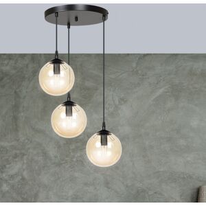 EMIBIG lighting Lampadario a sospensione COSMO 3 BLACK MIODOWY PREMIUM