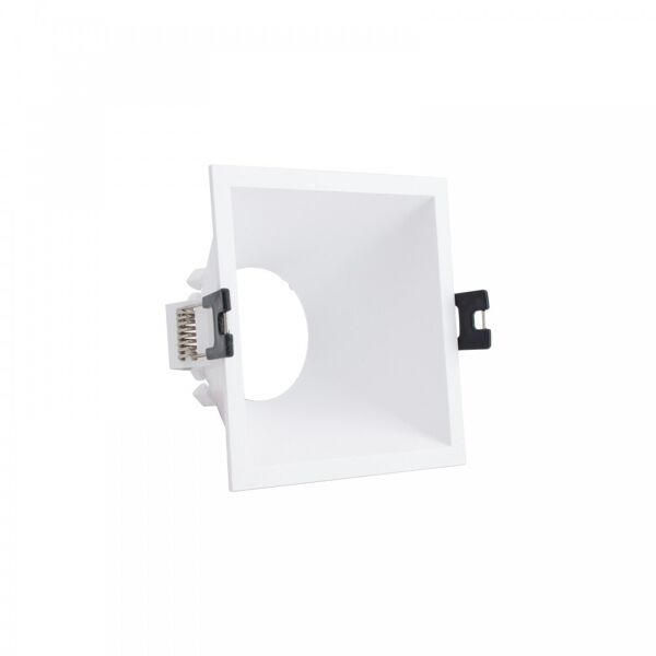 leddiretto faretto da incasso quadrato bianco fisso in policarbonato, foro 85x85mm per gu10