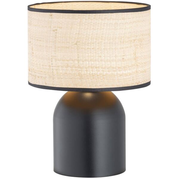 emibig lighting lampada aspen ln1 black rattan e27 da tavolo, scrivania e comodino