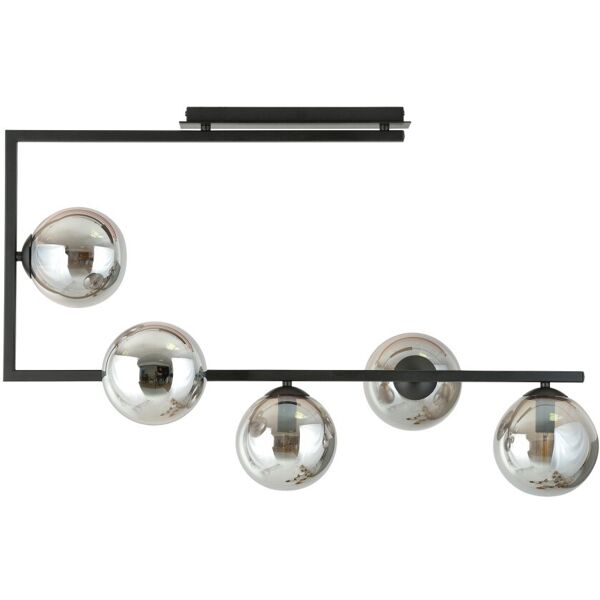 emibig lighting lampadario da soffitto soma 5 black grafite e black white e14