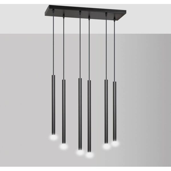 emibig lighting lampadario a sospensione selter 6 black