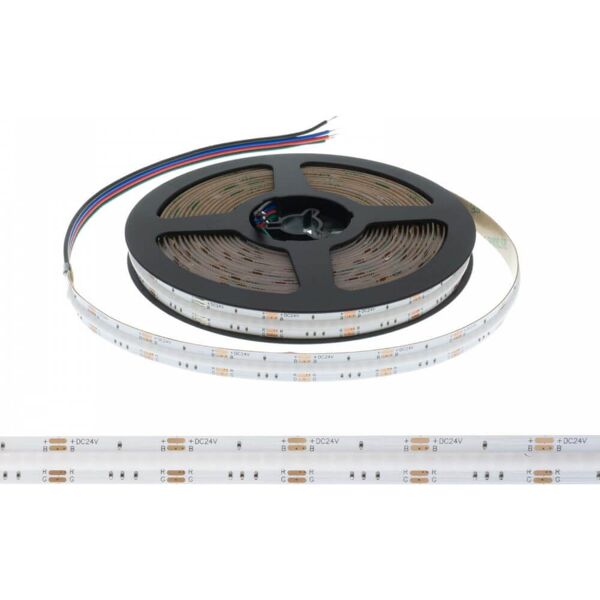 leddiretto striscia led cob rgb multicolore 16w/m, 24vdc, ip20, 5m professional