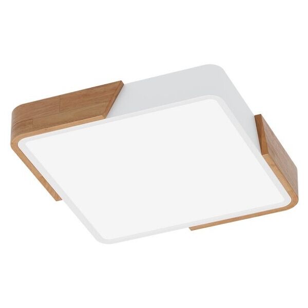 leddiretto plafoniera led quadrata 18w cct, 30x30cm, legno/bianco - osram led