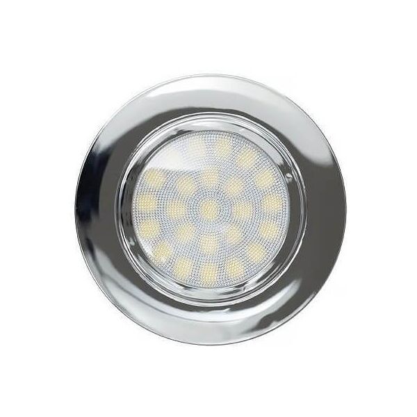 ultralux faro da incasso led 220v 4w, ip44, foro ø56mm - 60mm cromato