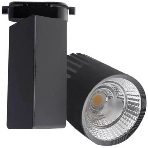 leddiretto faretto led 40w per binario monofase cri92, 120lm/w, ang. 100°